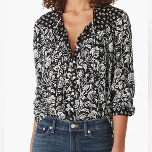 NWT Lucky Brand XL Button Front Print Blouse